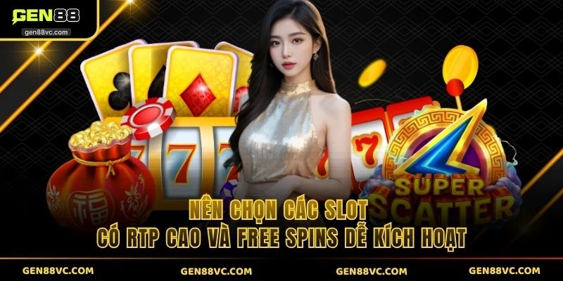 Nên chọn các slot có RTP cao và free spins dễ kích hoạt